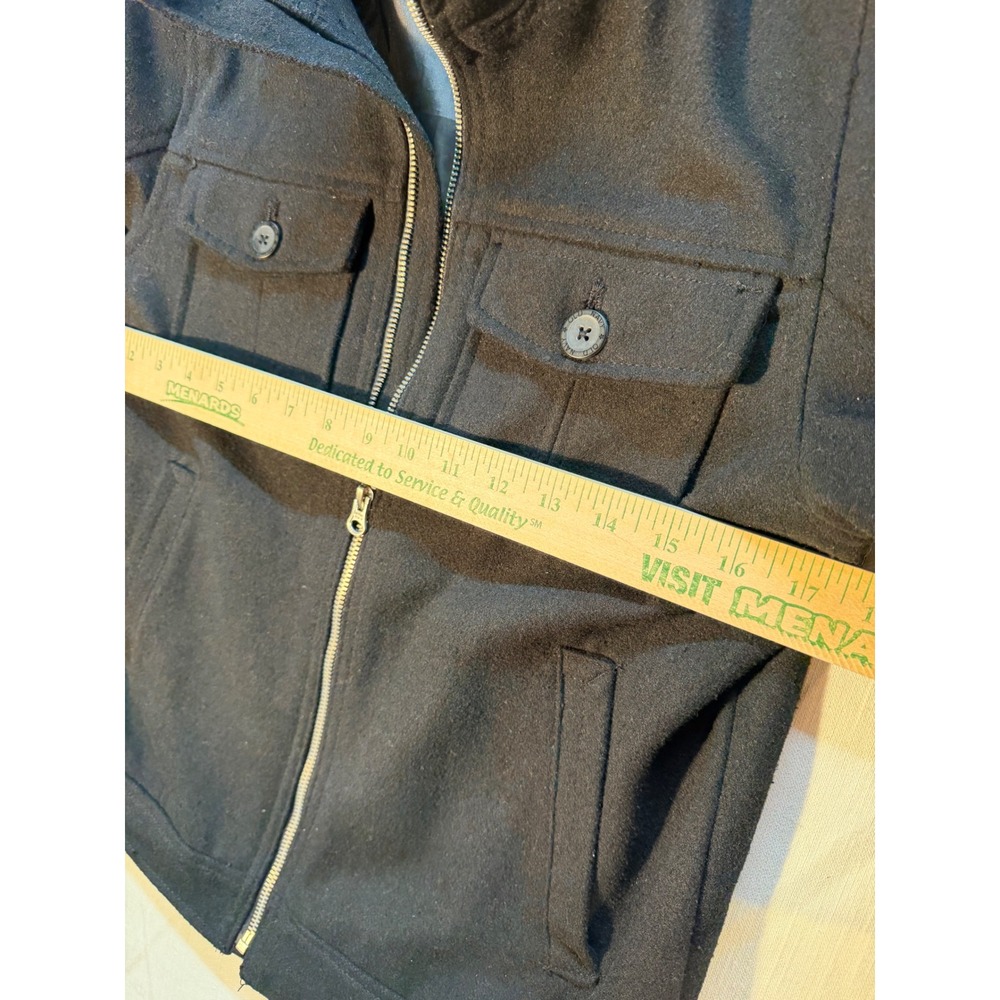 Old Navy Boys Wool Blend Field Jacket Black Zip Up Mock Neck Coat Size M 8 - Picture 6 of 6